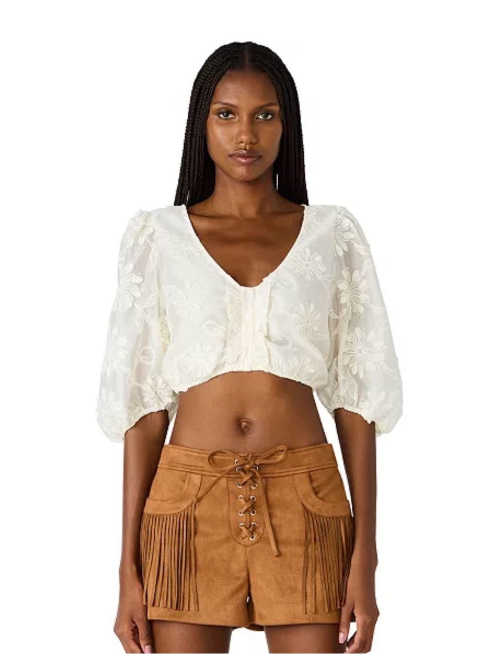 Steve Madden Embroidered Shirt and Pant Set M
